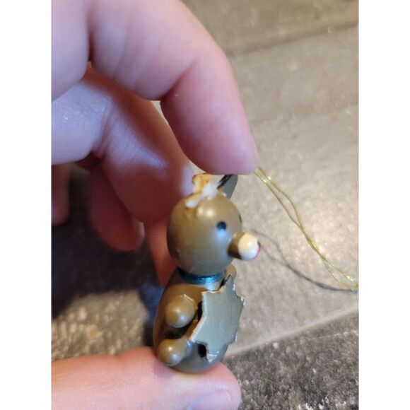 Vintage wooden AS IS Teddy Bear Star of David ornament Xmas decor - Picture 3 of 5